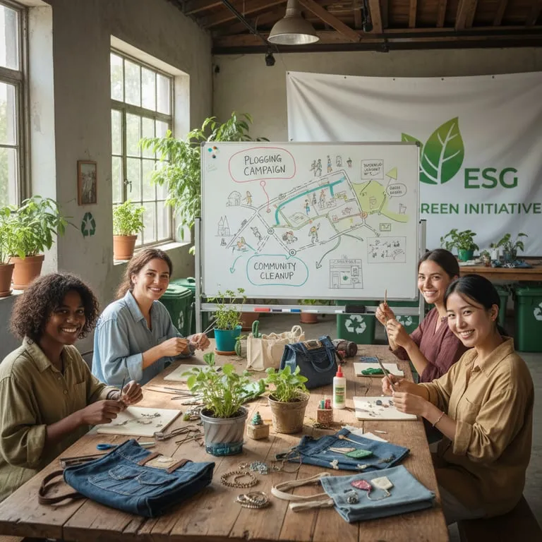 ESG 경영 실천을 위한 친환경 워크샵, 업사이클링 제품 만들기와 플로깅 캠페인 기획안 공유