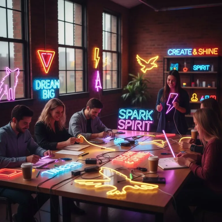 네온 사인 만들기 원데이 클래스 출강, 힙한 감성 소품 제작과 팀 슬로건 만들기 아이디어
