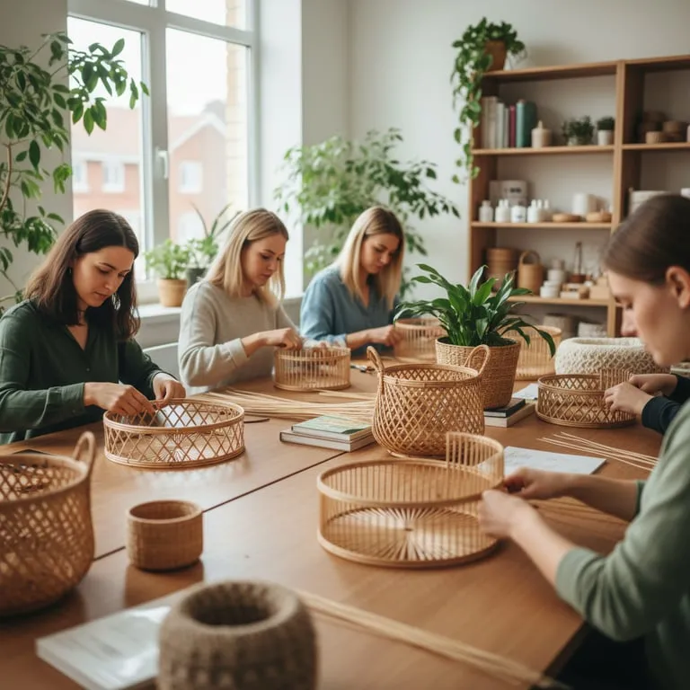 라탄 공예 바구니 만들기 기업 강의, 친환경 소재로 만드는 인테리어 소품과 집중력 향상 효과